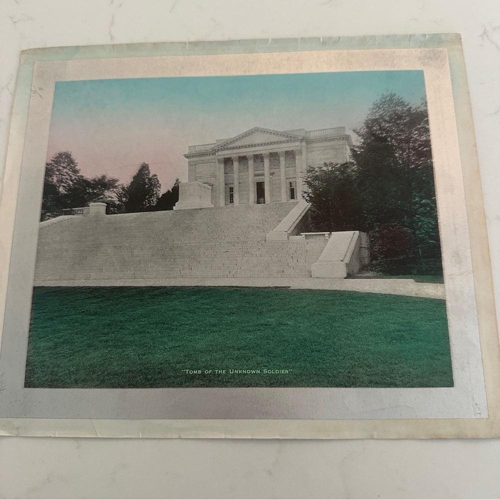 Vintage Hand Painted Photo Calendar Print "Tomb of the Unknown Soldier"